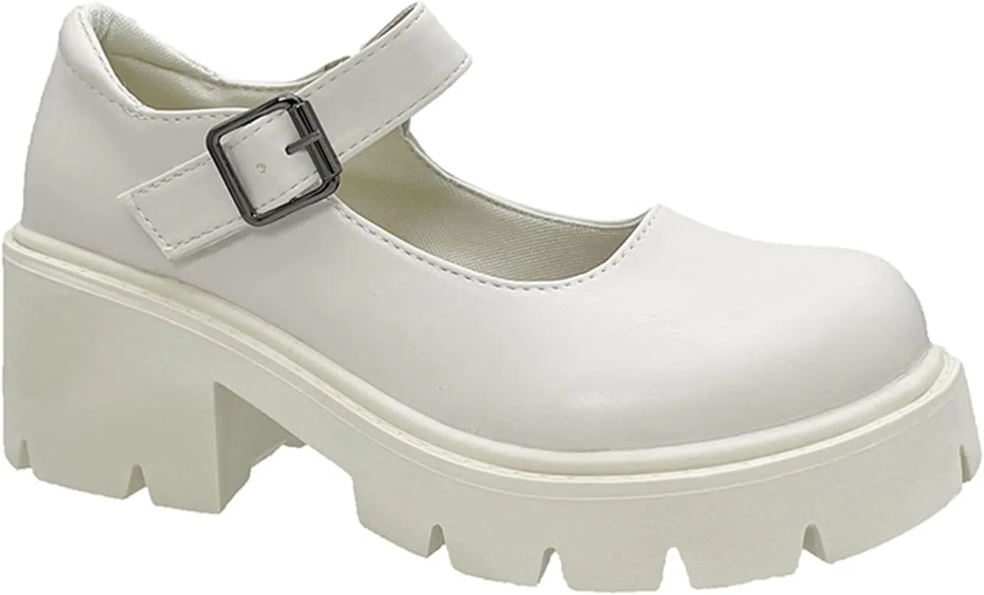 UOQAPRE Mary Jane Shoes for Women Gothic Shoes Womens Chunky Heel Oxford Dress Shoes School Uniform Pumps Shoes for Girl