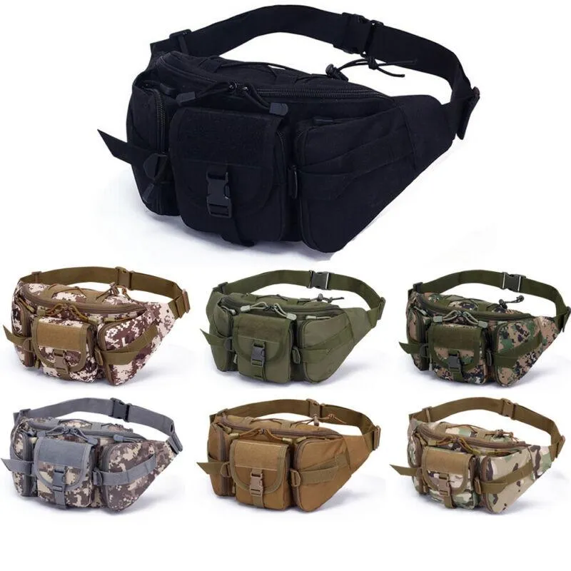 Utility Tactical Waist Pack Outdoor Bag Pouch Military Camping Hiking Waist Water Bottle Belt Bags Camouflage Waist Fanny Pack