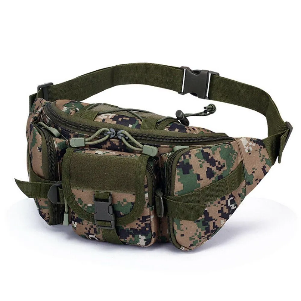 Utility Tactical Waist Pack Outdoor Bag Pouch Military Camping Hiking Waist Water Bottle Belt Bags Camouflage Waist Fanny Pack