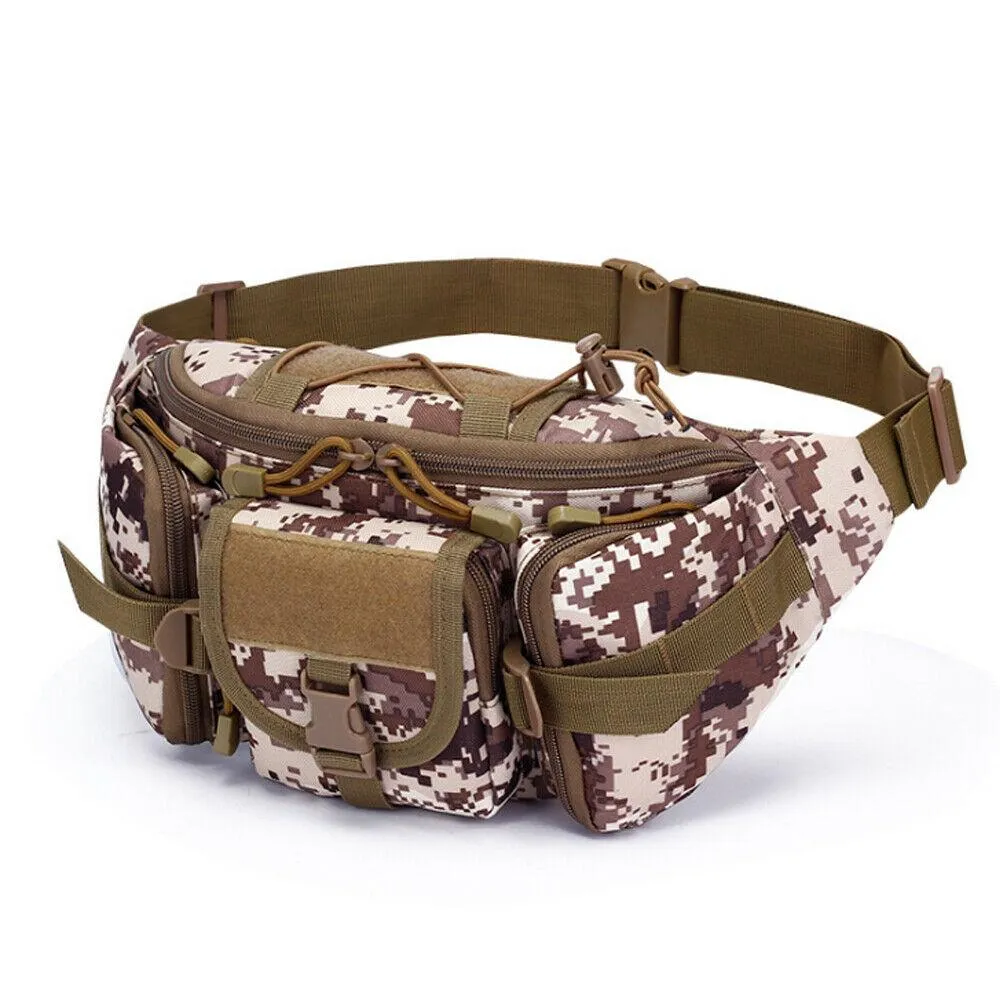 Utility Tactical Waist Pack Outdoor Bag Pouch Military Camping Hiking Waist Water Bottle Belt Bags Camouflage Waist Fanny Pack