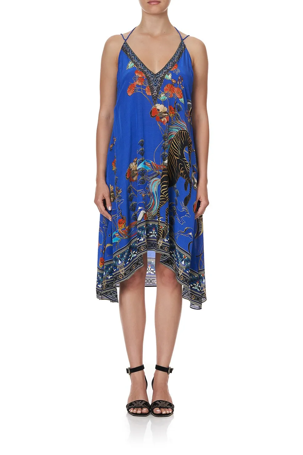 V-NECK STRAPPY FLARE DRESS TREE OF LIFE