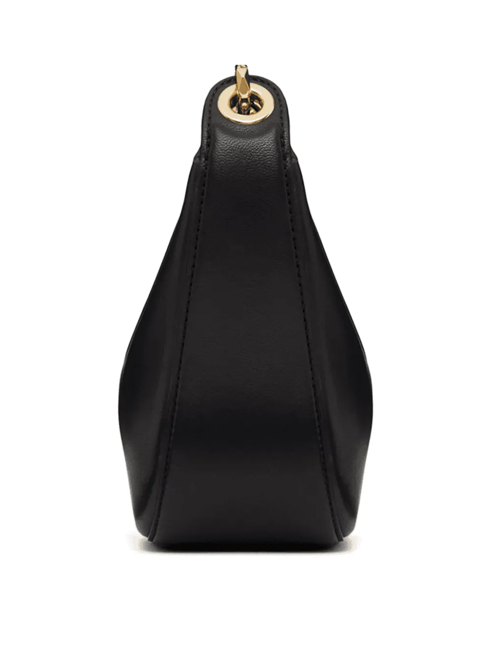 Valentino Garavani Black Leather Mini Hobo Vlogo Shoulder Bag
