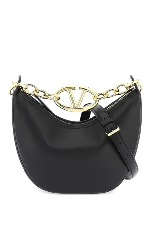 Valentino Garavani Mini Vlogo Moon Bag In Nappa Leather With Chain