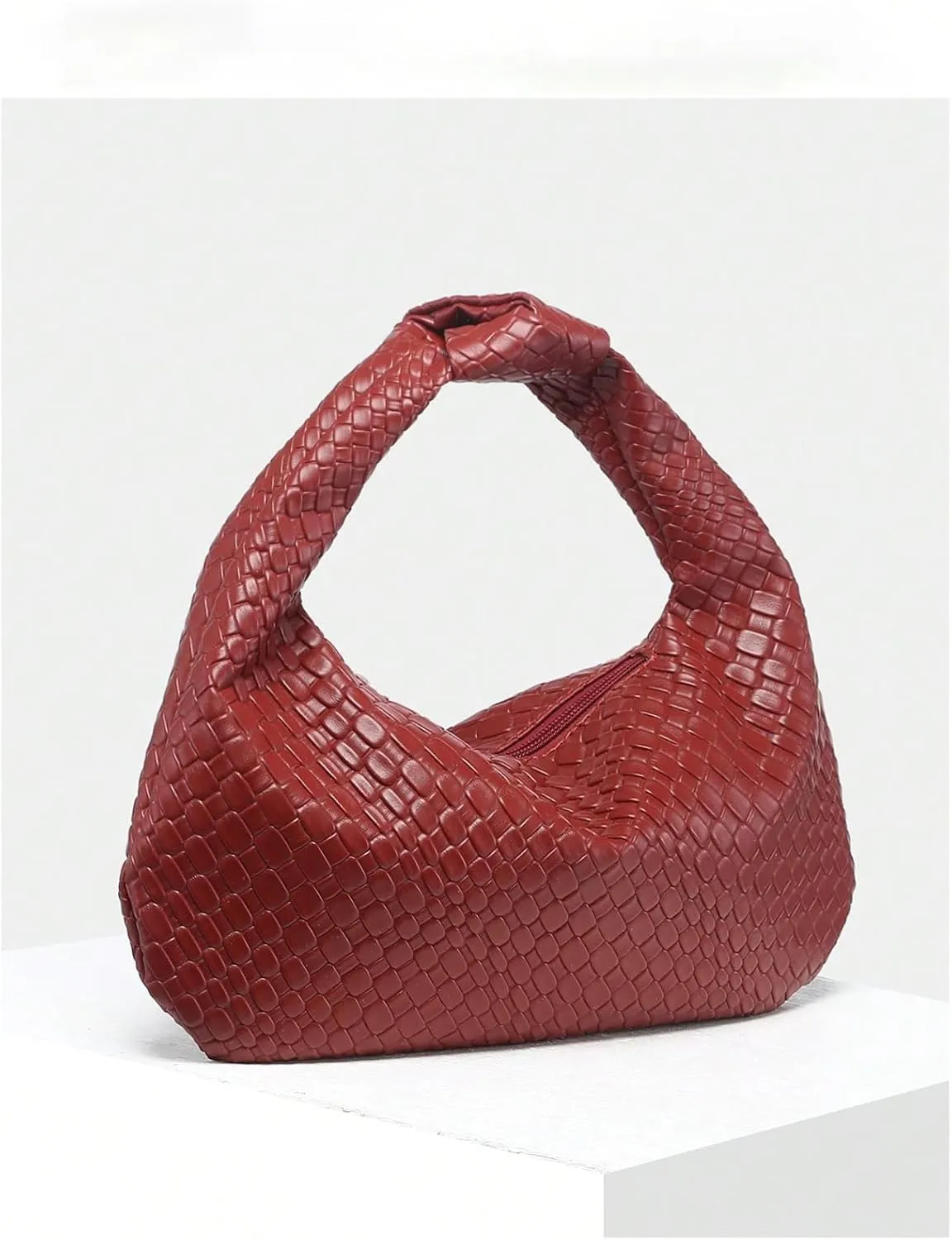Verdusa Women's Metallic Knot Strap PU Leather Handbags Zipper Hobo Shoulder Bag