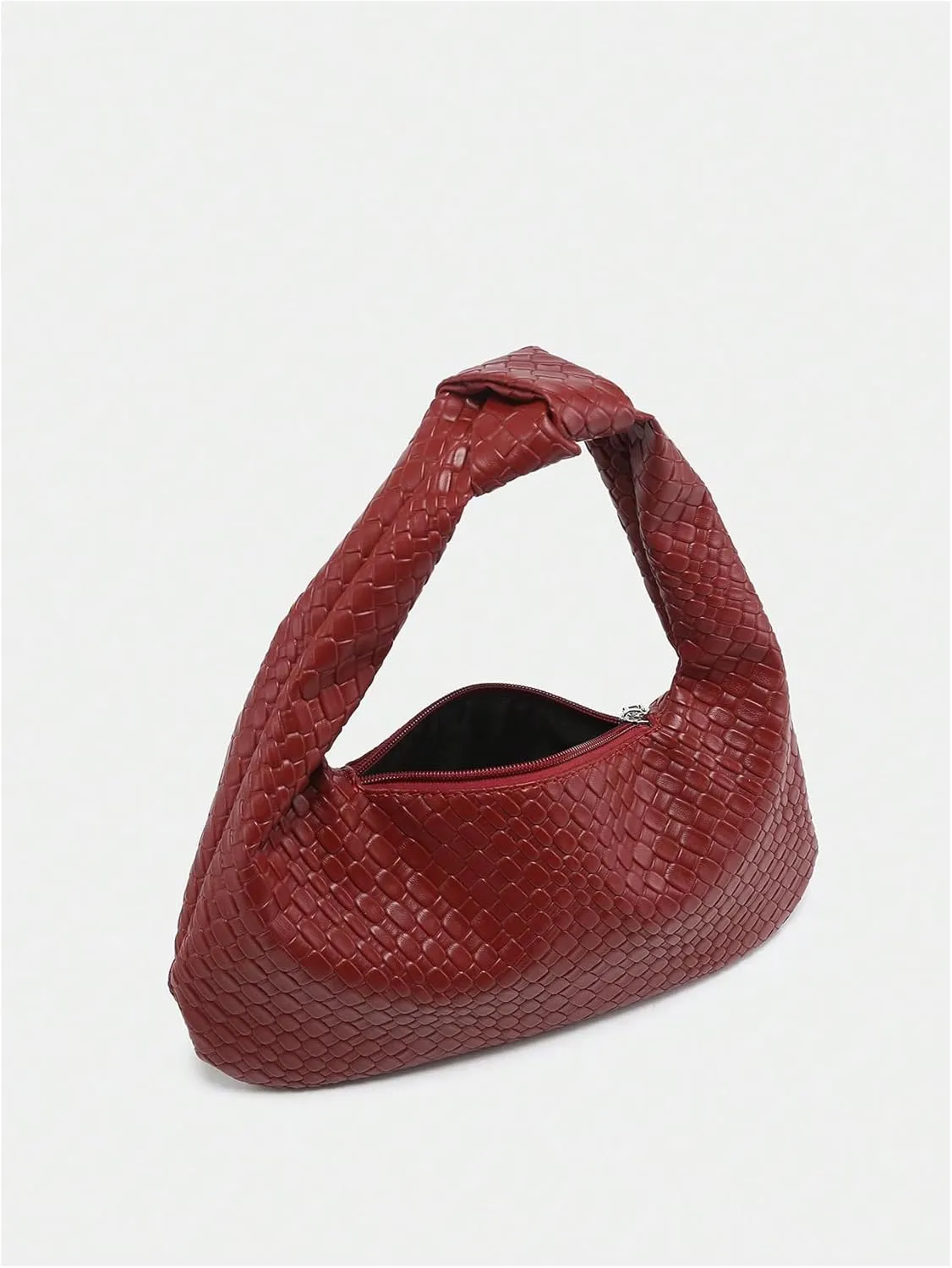 Verdusa Women's Metallic Knot Strap PU Leather Handbags Zipper Hobo Shoulder Bag