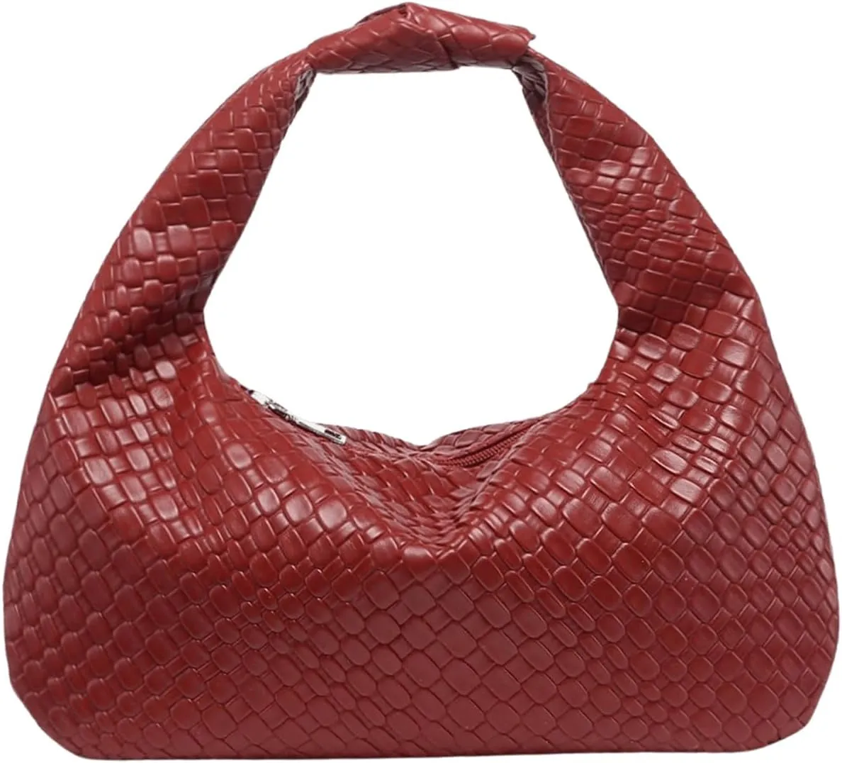 Verdusa Women's Metallic Knot Strap PU Leather Handbags Zipper Hobo Shoulder Bag