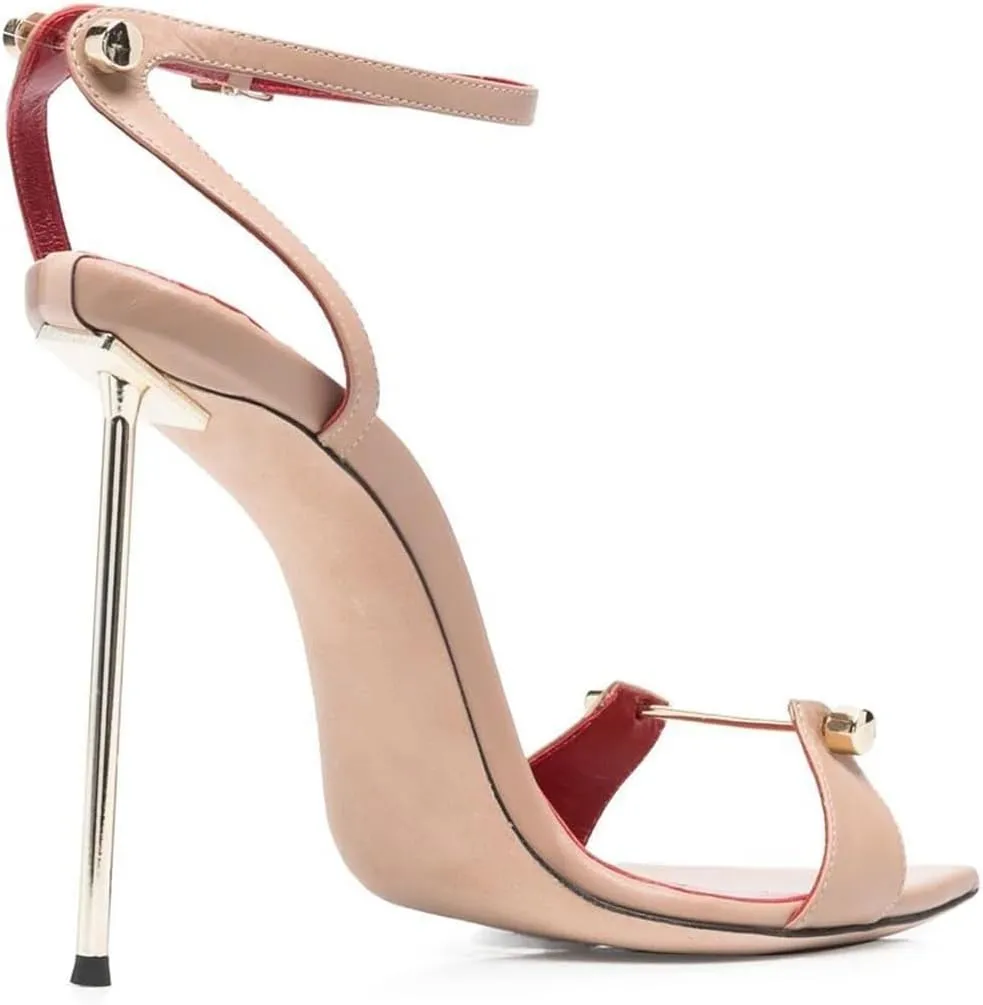 Vertundy Women's Stilettos High-Heeled Sandals - Ankle Buckle Strap Pointed Toe Fashion Sexy Dress Sandals for Ladies