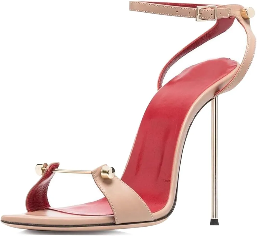 Vertundy Women's Stilettos High-Heeled Sandals - Ankle Buckle Strap Pointed Toe Fashion Sexy Dress Sandals for Ladies