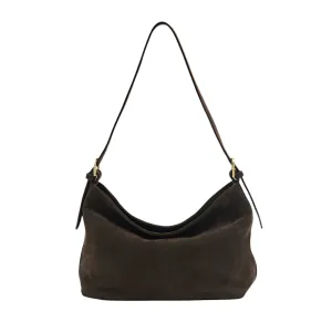 Vestirsi Eden Dark Chocolate Suede Shoulder Bag