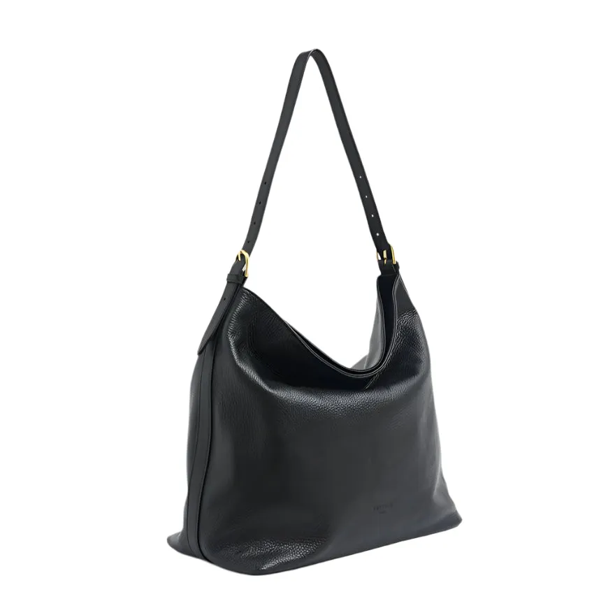Vestirsi Serena Leather Hobo Bag Black