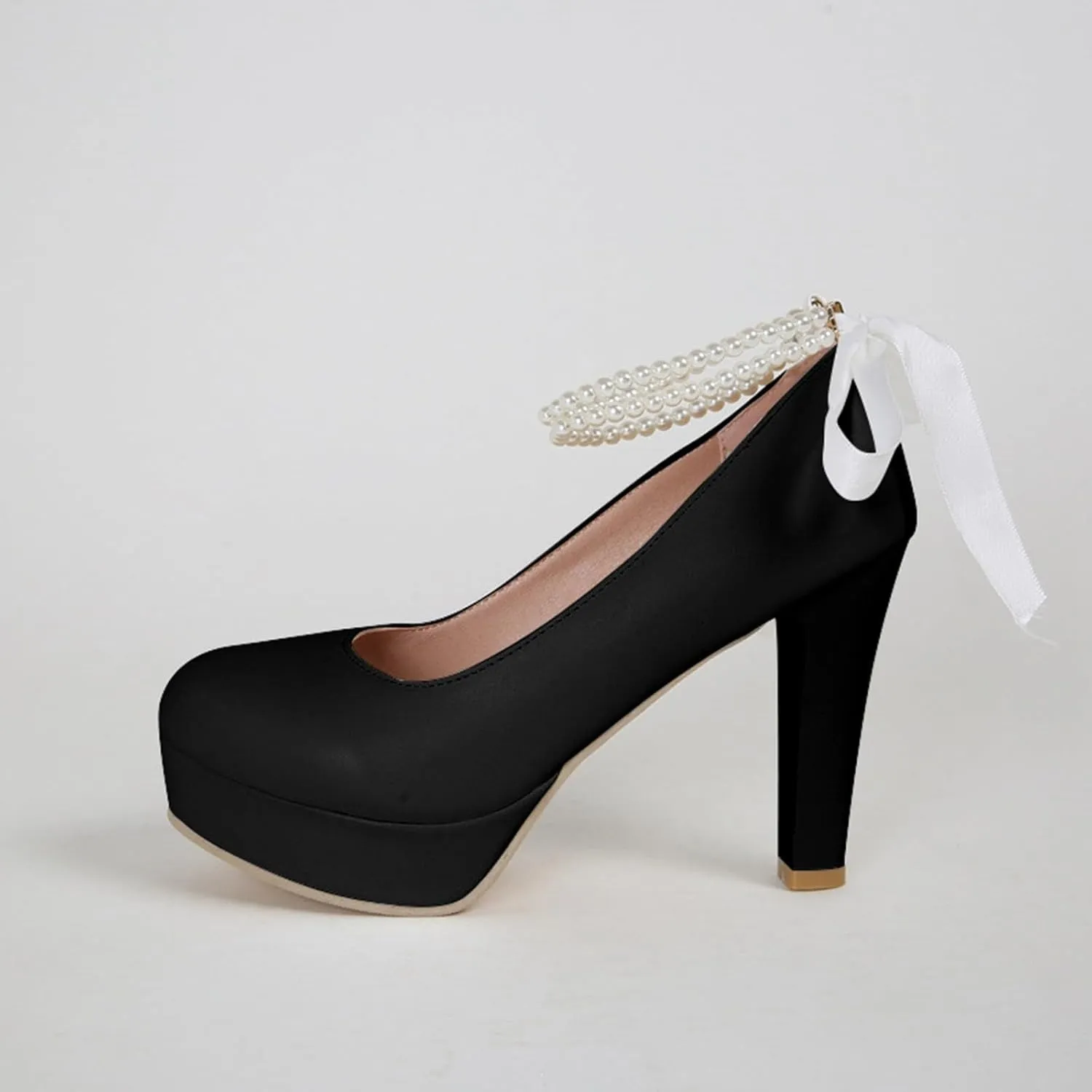 Vintage Chunky Heel Mary Jane High Heels for Women Thick Sole Comfortable Dress Shoes Elegant Party Wear