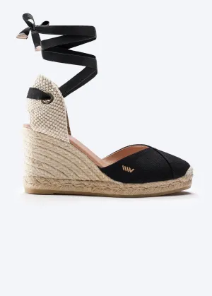 Viscata Culip Canvas Womens Laceup Wedge Espadrilles 3 ½ ” Natural Jute Heel. Closed Toe Wedges for Women Made of 100% Organic Canvas and with a Stunning V-Cut Toe. Inner Leather, Comfort Shoes