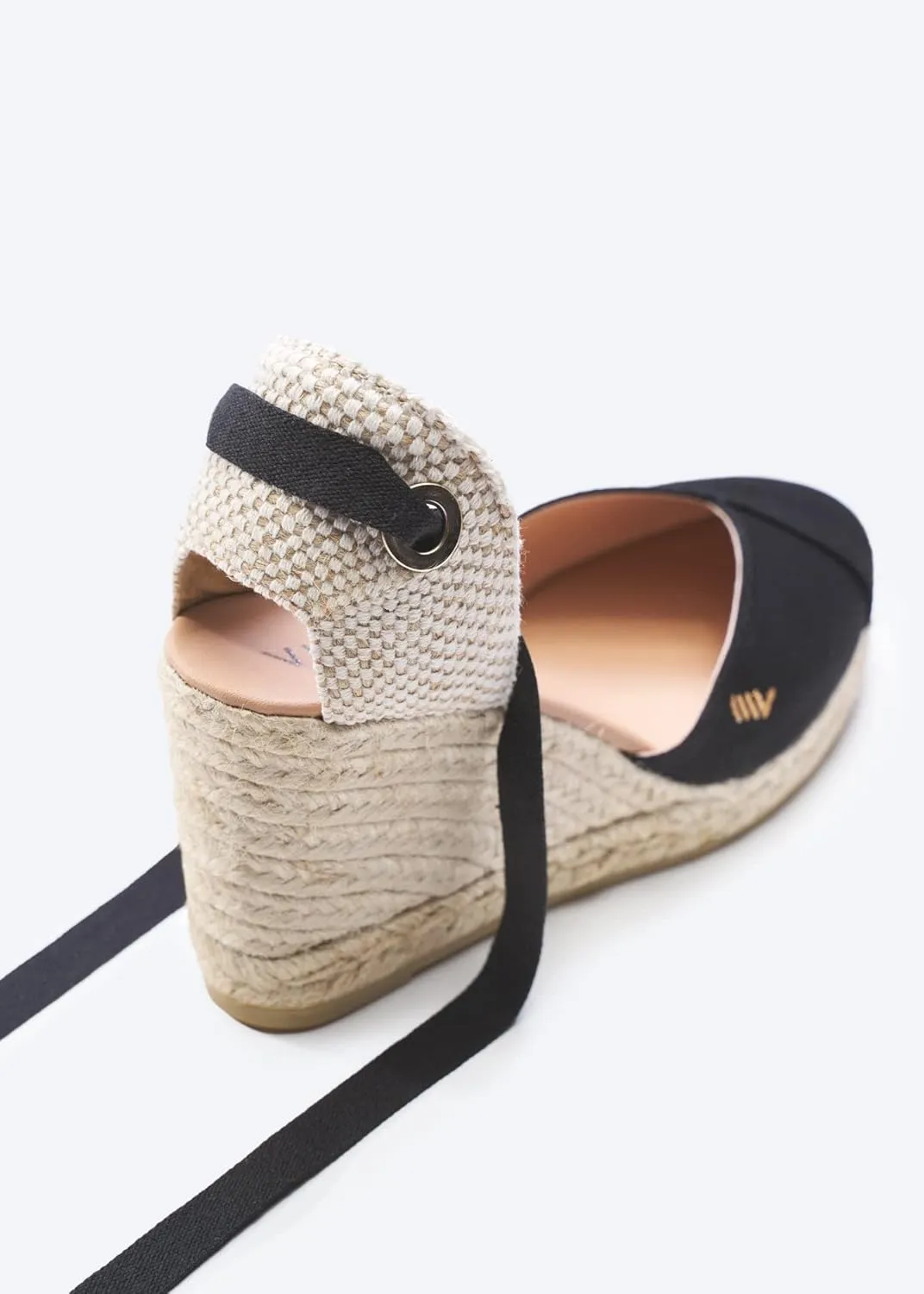 Viscata Culip Canvas Womens Laceup Wedge Espadrilles 3 ½ ” Natural Jute Heel. Closed Toe Wedges for Women Made of 100% Organic Canvas and with a Stunning V-Cut Toe. Inner Leather, Comfort Shoes
