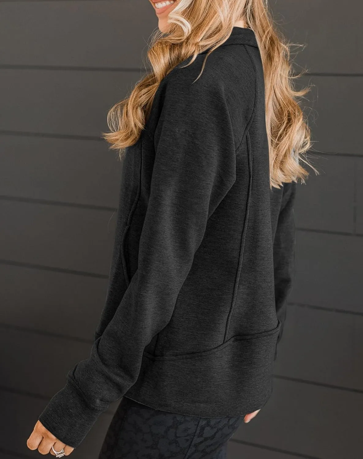 Vivitulip Women’s Full Zip Up Athletic Jacket Long Sleeve Lightweight Pocketed Workout Coat Tops with Thumb Holes