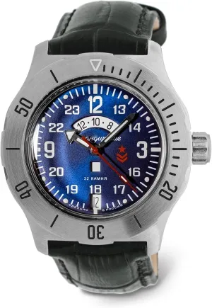 VOSTOK | Komandirskie K-35 Commander Automatic Self-Winding Russian Military Wrist Watch | 24 Hr Day-Night Indicator | WR 100m | Model 350753 | Fashion | Business | Casual Men's Watches