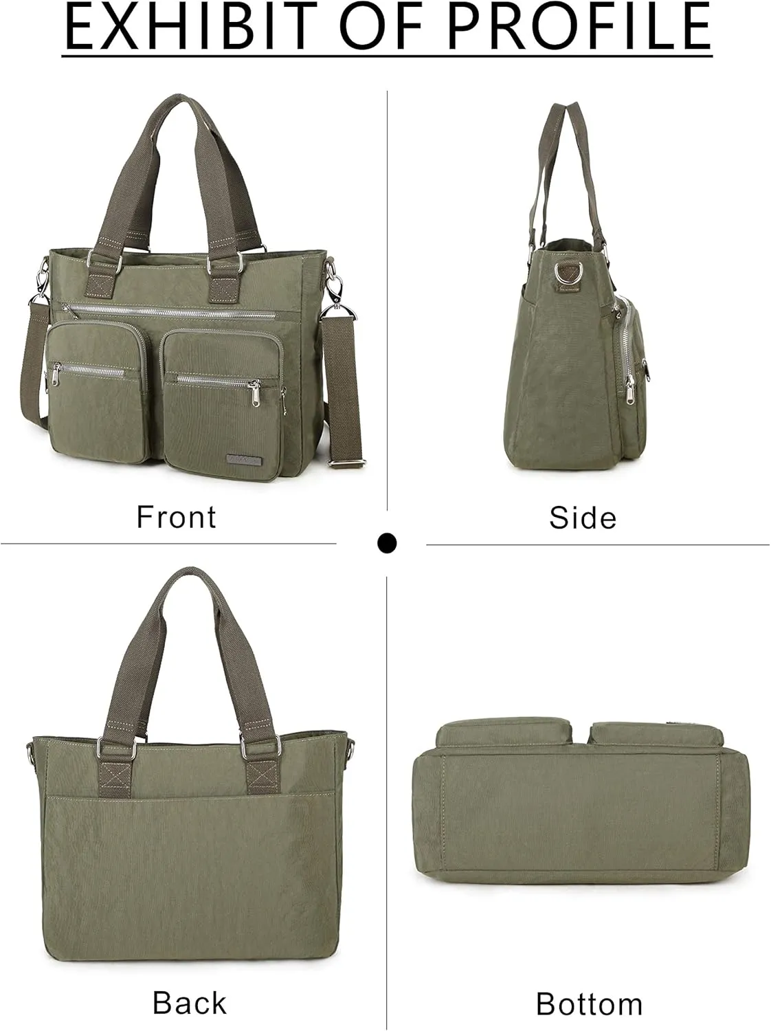 Water Repellent Nylon Shoulder Handbag - Laptop Tote Briefcase Clinical Bag