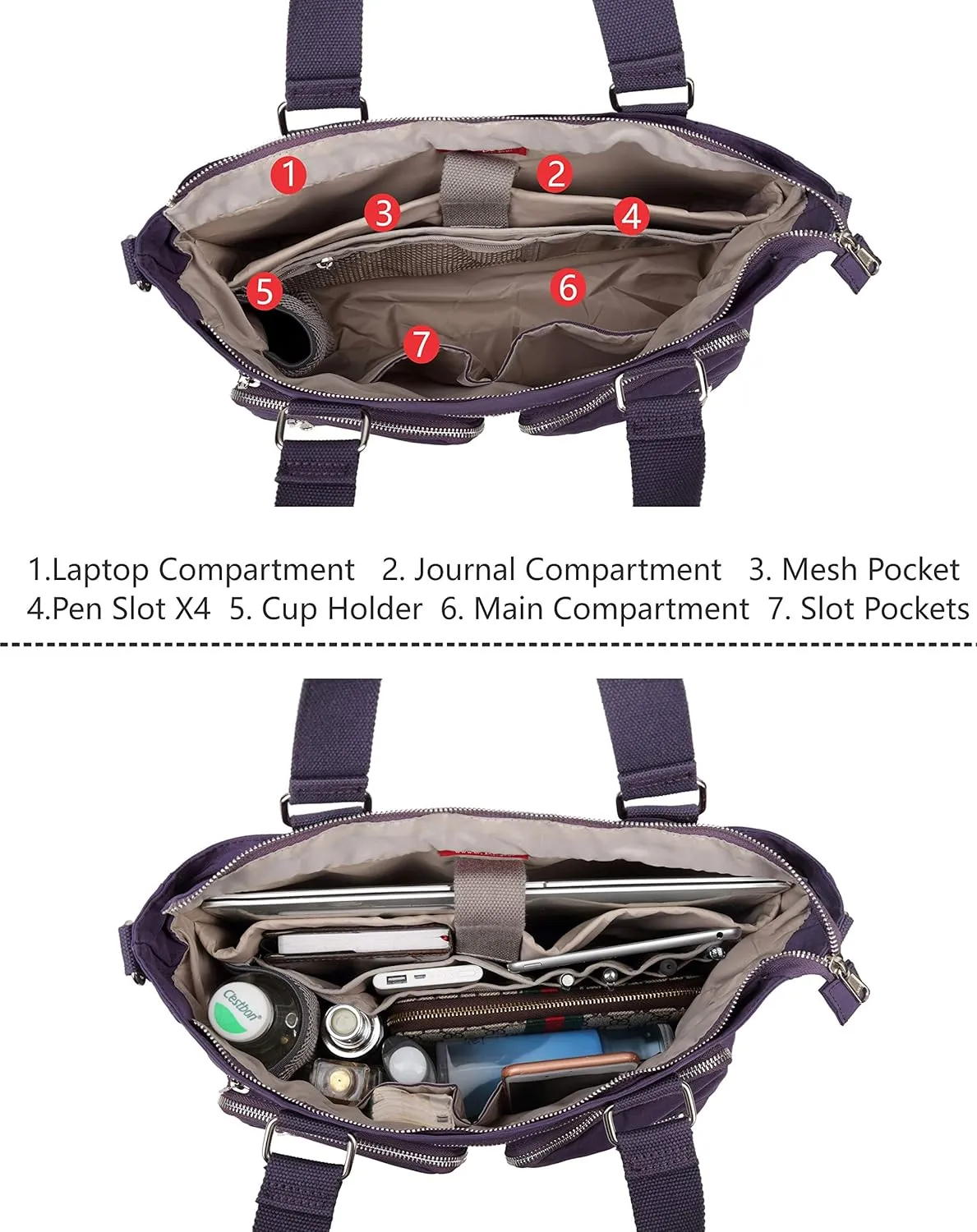 Water Repellent Nylon Shoulder Handbag - Laptop Tote Briefcase Clinical Bag