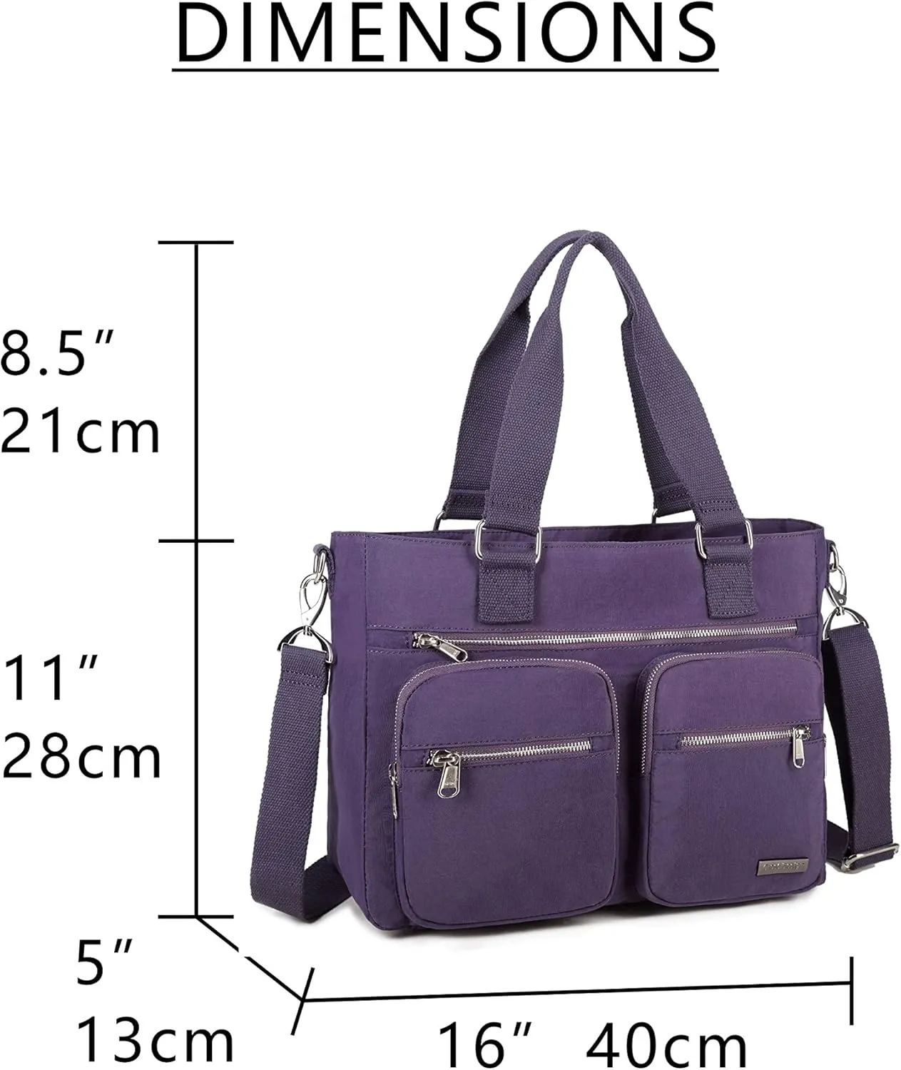 Water Repellent Nylon Shoulder Handbag - Laptop Tote Briefcase Clinical Bag