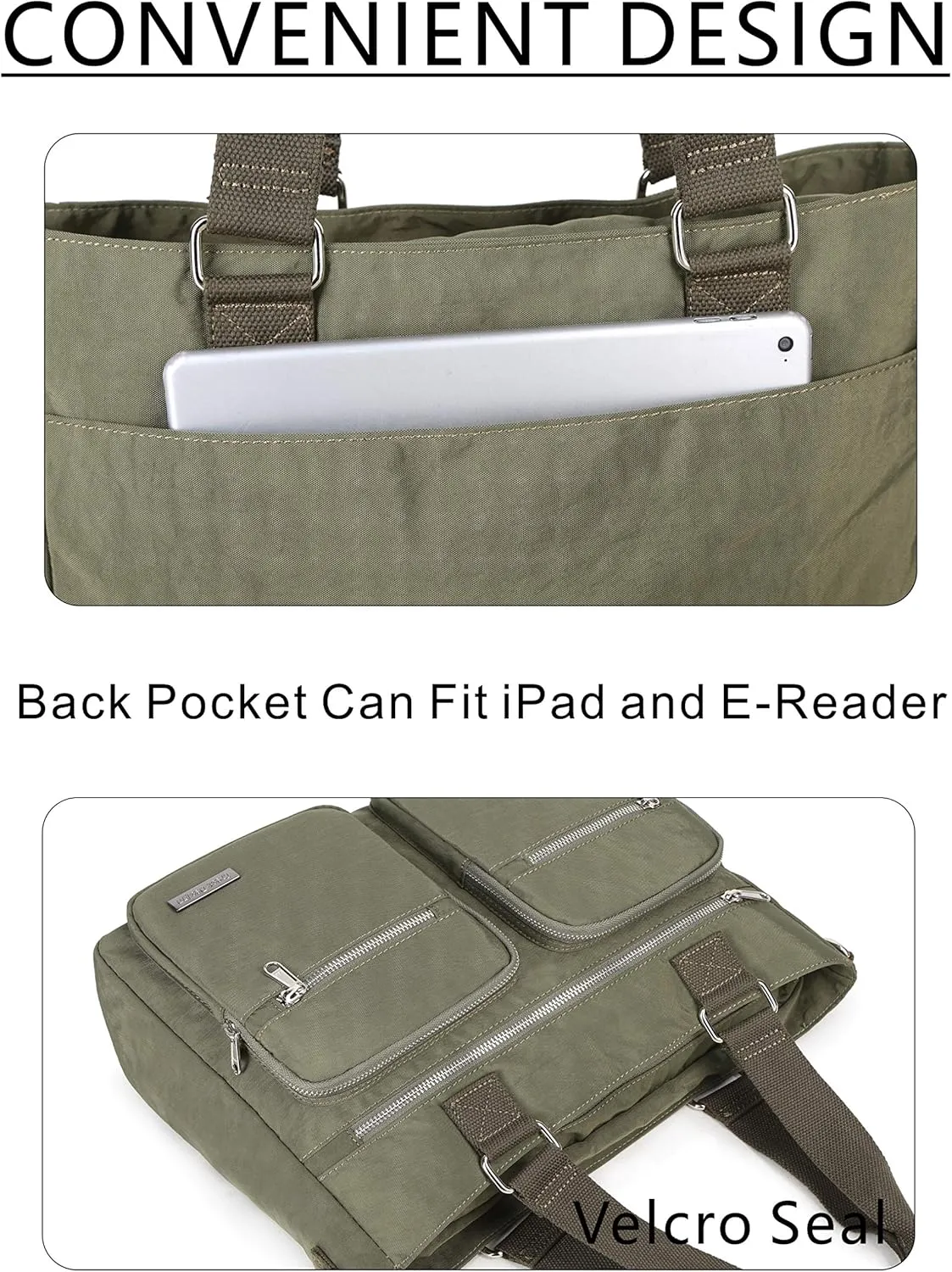 Water Repellent Nylon Shoulder Handbag - Laptop Tote Briefcase Clinical Bag