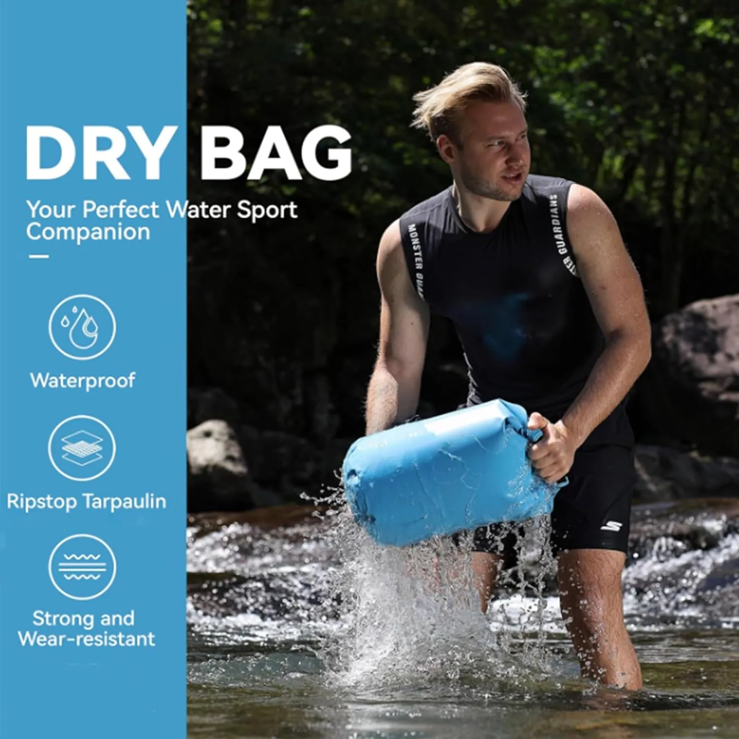 Waterproof Crossbody Dry Bag Backpack 3L/5L/10L/15L/20L Floating Dry Sack for Kayaking Boating Outdoors Activities,Swimming, Camping, Skiing (15L)