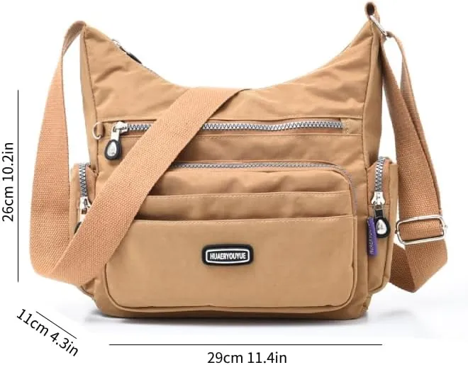 Waterproof Nylon Crossbody Bag for Women Large Capacity Shoulder Bag Travel Purses and Handbag