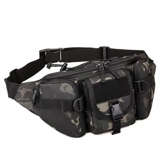 Waterproof Nylon Men Fanny Pack Tactical Military Army Waist Bag Hiking Outdoor Camping Shoulder Bum Belt Bum Sport Chest Bags