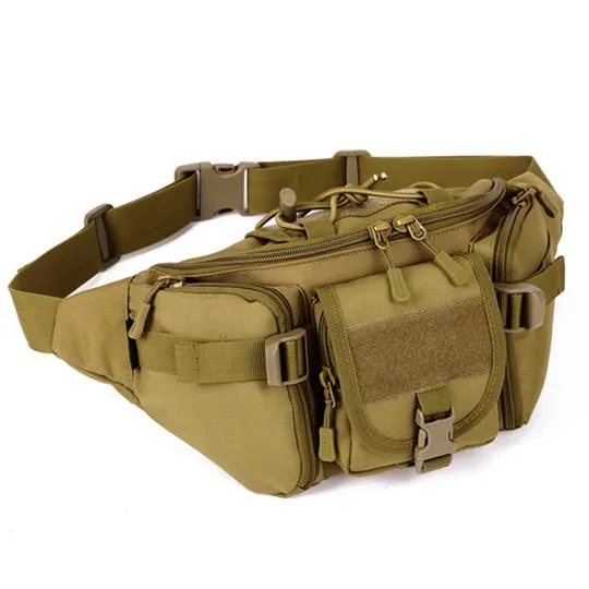 Waterproof Nylon Men Fanny Pack Tactical Military Army Waist Bag Hiking Outdoor Camping Shoulder Bum Belt Bum Sport Chest Bags