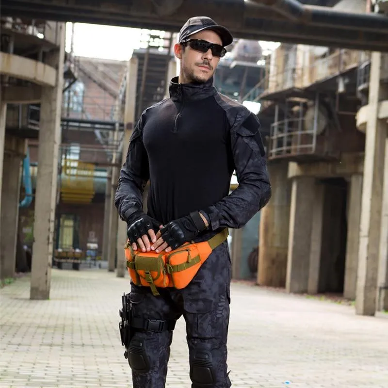 Waterproof Nylon Men Fanny Pack Tactical Military Army Waist Bag Hiking Outdoor Camping Shoulder Bum Belt Bum Sport Chest Bags