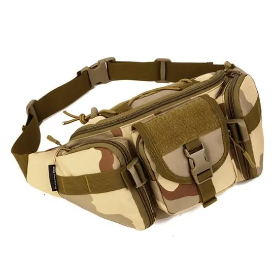 Waterproof Nylon Men Fanny Pack Tactical Military Army Waist Bag Hiking Outdoor Camping Shoulder Bum Belt Bum Sport Chest Bags