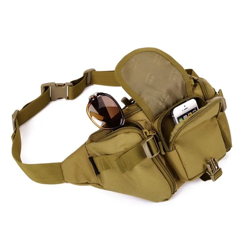 Waterproof Nylon Men Fanny Pack Tactical Military Army Waist Bag Hiking Outdoor Camping Shoulder Bum Belt Bum Sport Chest Bags