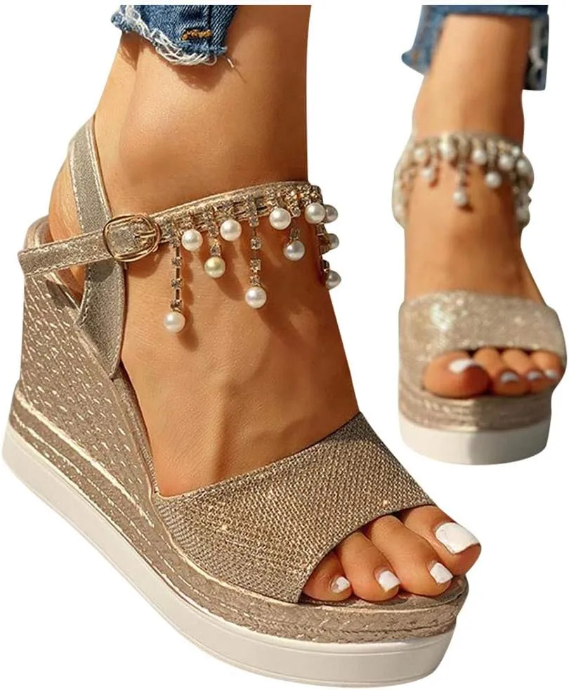 Wedge Sandals for Women Adjustable Hook and Loop Closure Gladiator Sandals with Platform Heel for Outdoor Vacation Orthopedic Sandal Beach Dressy Flip Flops for Wide Toe 2025 Spring