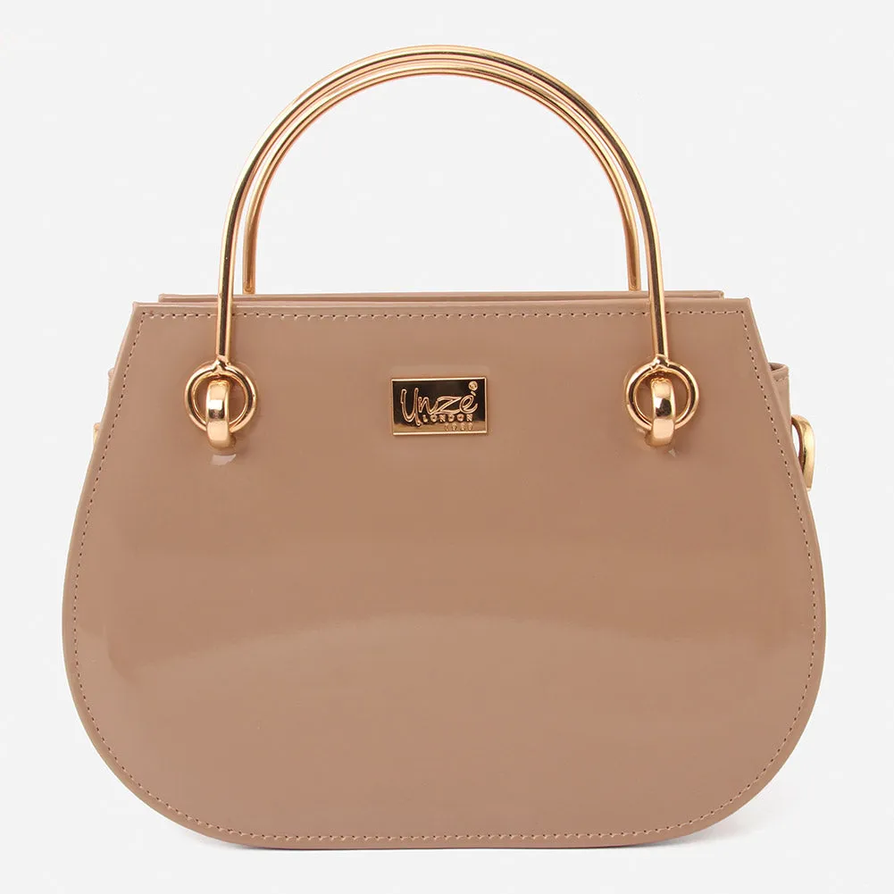Women "EMENE" Top Metal Handle Shoulder Bag