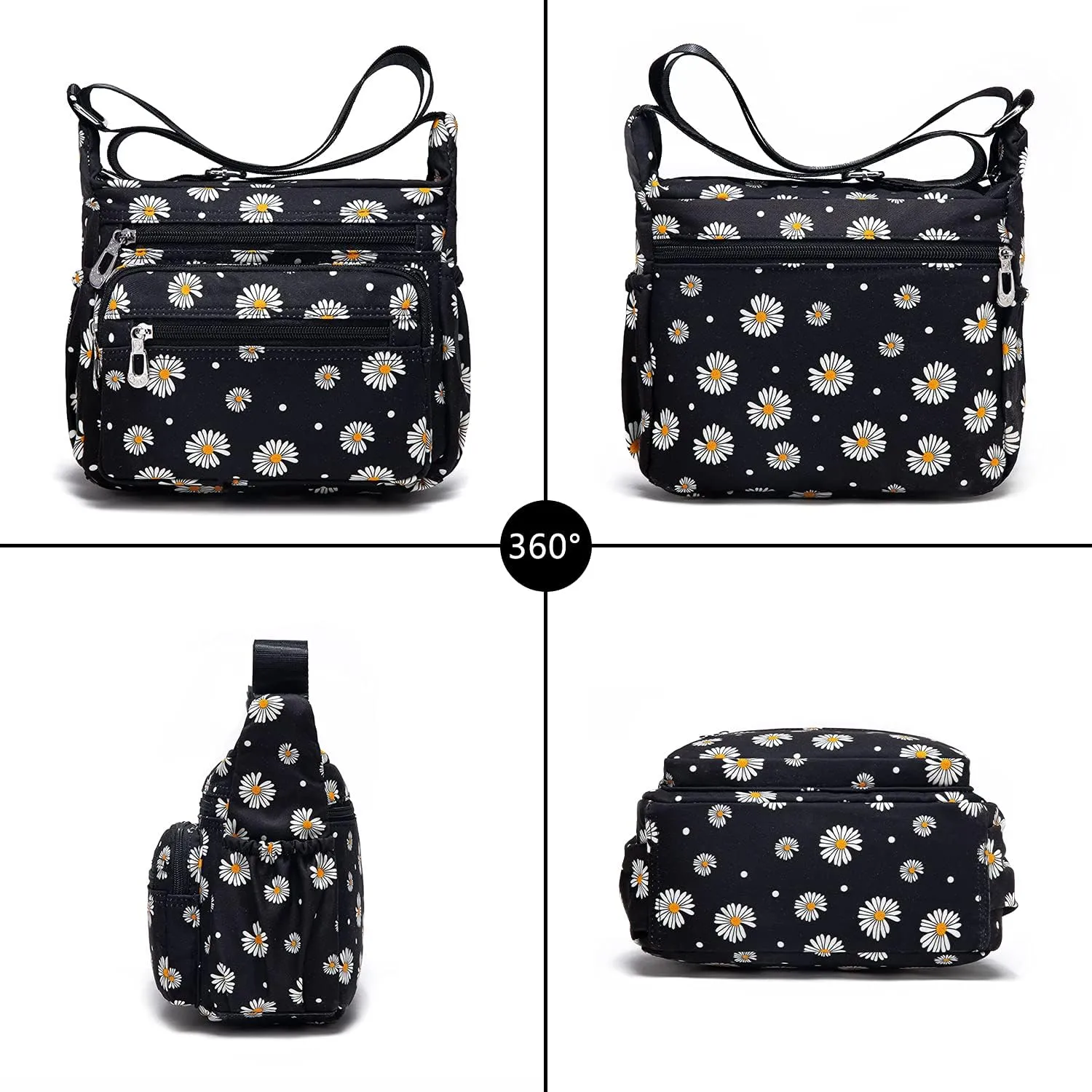 Women Shoulder Handbag Roomy Multiple Pockets Bag Ladies Crossbody Purse Tote Top Handle Satchel