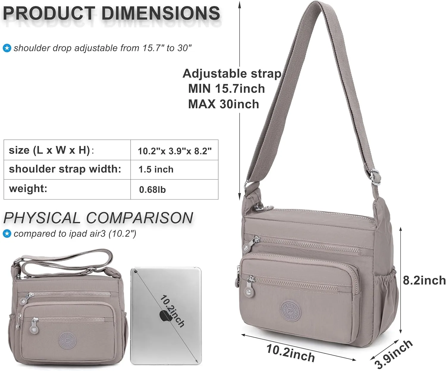 Women Shoulder Handbag Roomy Multiple Pockets Bag Ladies Crossbody Purse Tote Top Handle Satchel