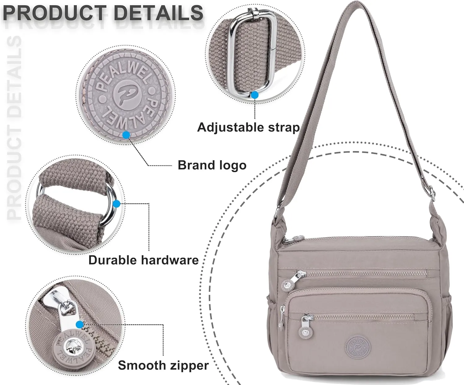 Women Shoulder Handbag Roomy Multiple Pockets Bag Ladies Crossbody Purse Tote Top Handle Satchel