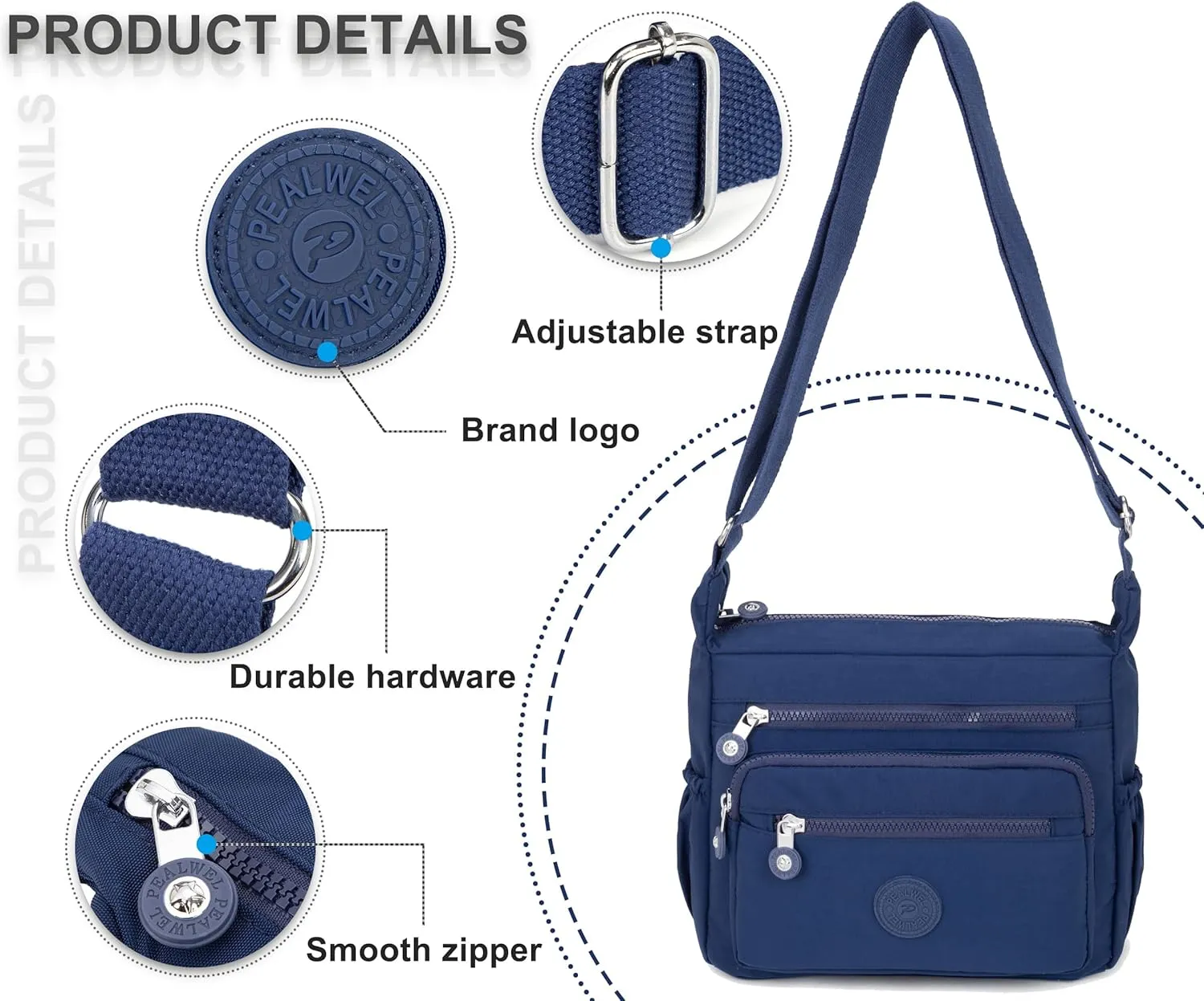 Women Shoulder Handbag Roomy Multiple Pockets Bag Ladies Crossbody Purse Tote Top Handle Satchel