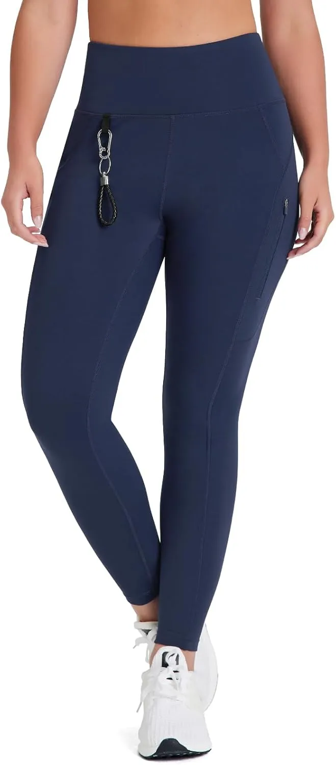 Women's 27" High Waisted Hiking Leggings with Zipper Pockets Tummy Control Workout Running Yoga Cargo Pants