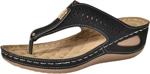 Womens Avylays Orthopedic Sandals,Breathable Mesh Hollow Sports Sandals,Orthopedic Flip-Flops Summer Casual Sandals with Non-Slip Sole,Rhinestones Wedge Heel Thick-Soled Slippers Women