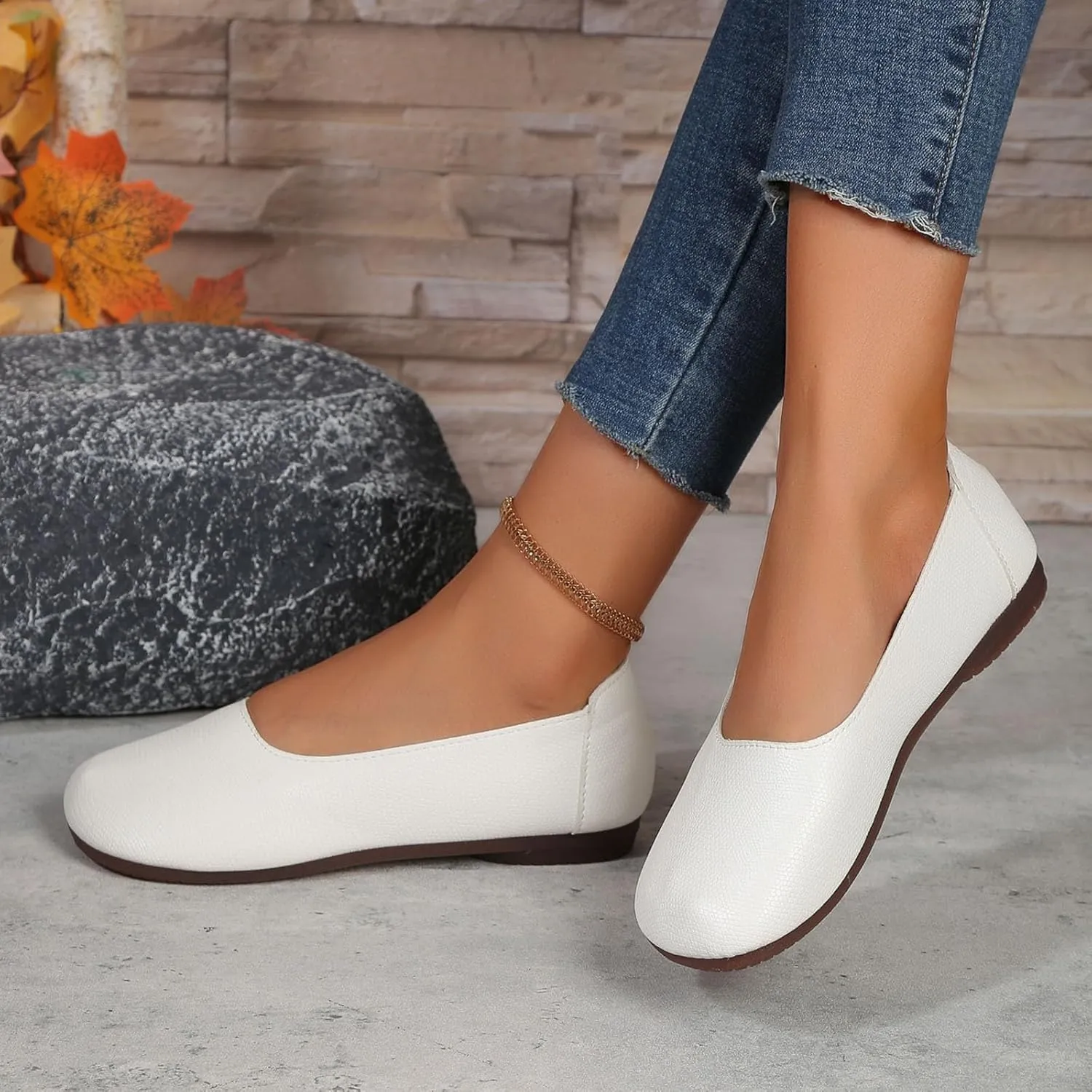 Womens Ballerina Ballet Flats Shoes Wide Width Soft Flats Comfort Foldable Round Toe Dressy Comfortable Slip On Dress Shoes