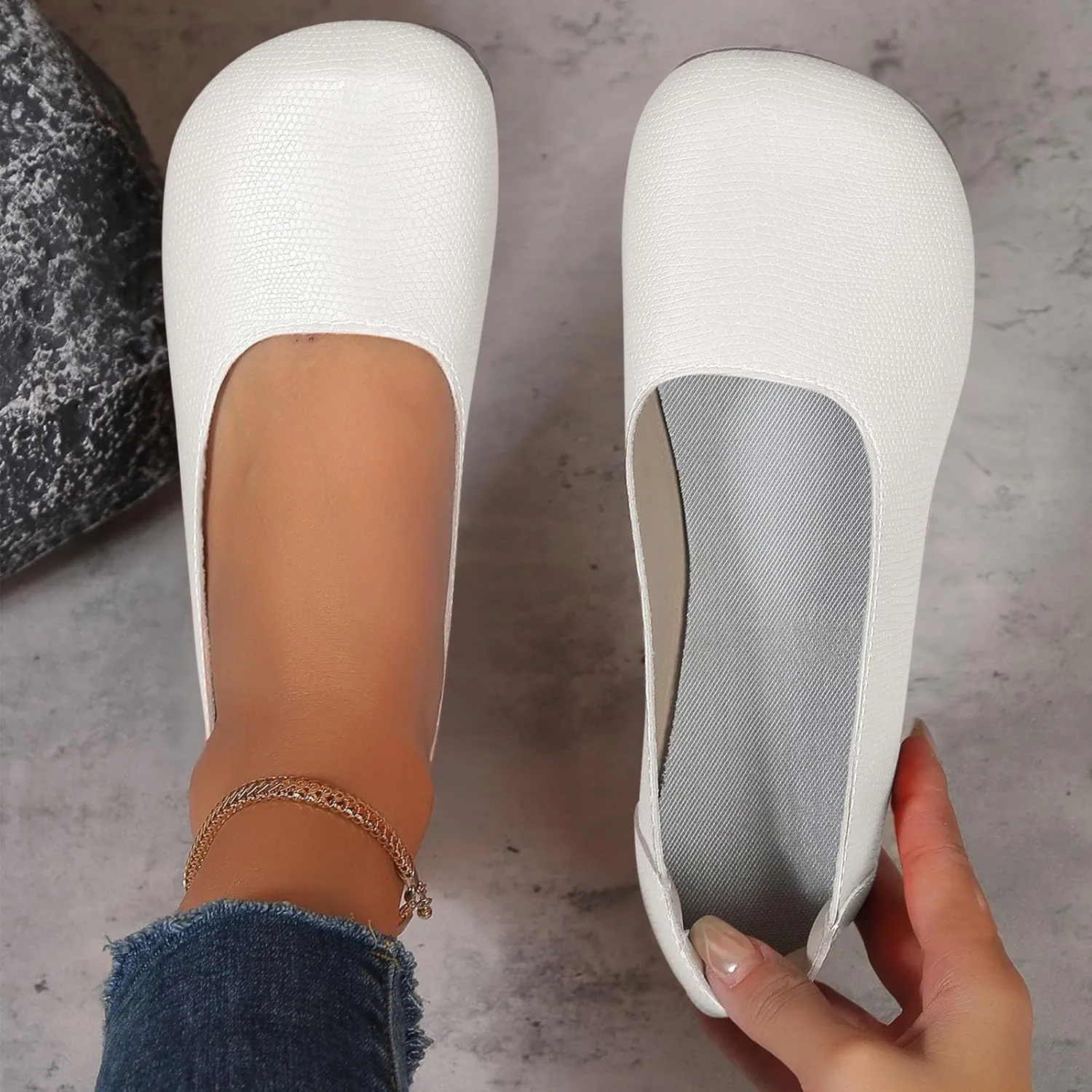 Womens Ballerina Ballet Flats Shoes Wide Width Soft Flats Comfort Foldable Round Toe Dressy Comfortable Slip On Dress Shoes