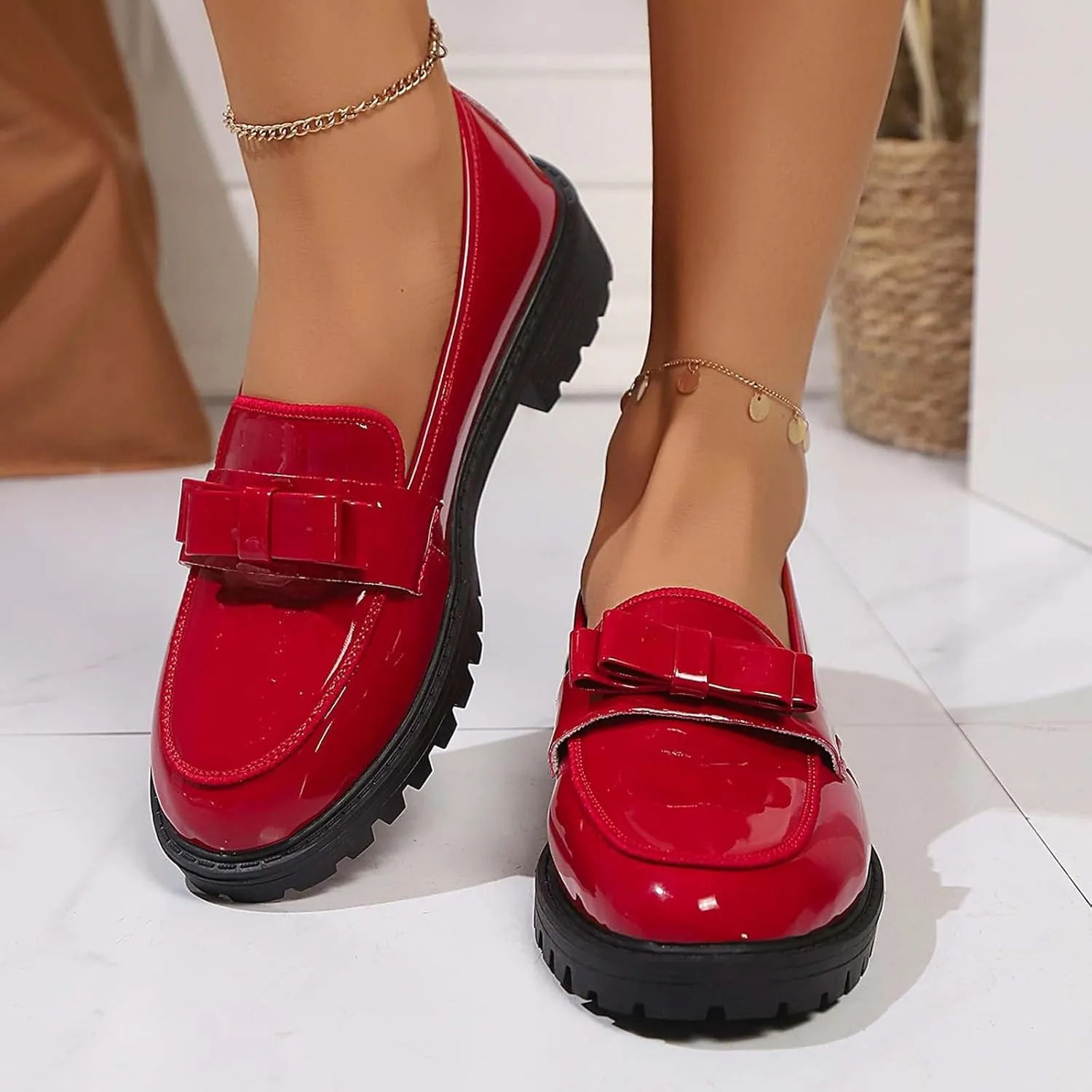 Women's Casual Slip On Loafers Round Toe Low Heel Dress Shoes Comfortable Everyday Wear for Spring Summer