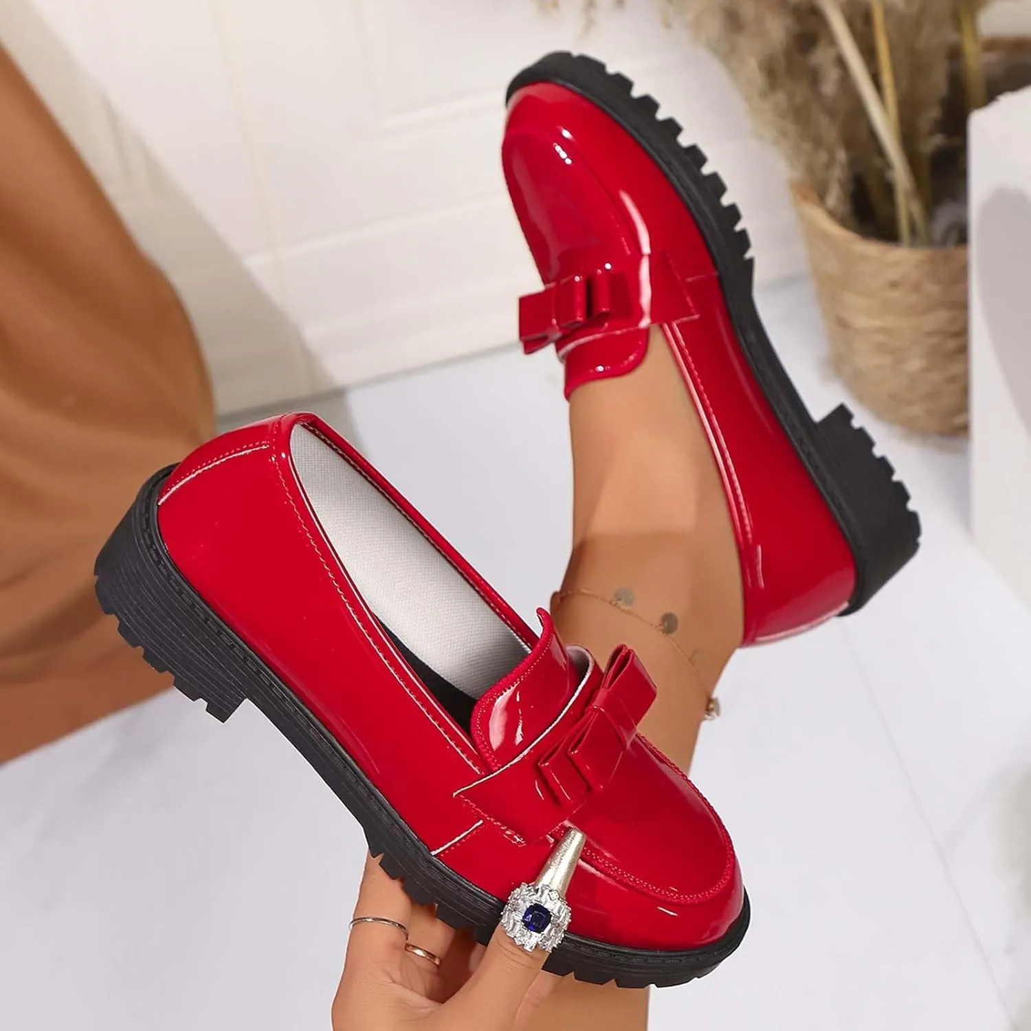 Women's Casual Slip On Loafers Round Toe Low Heel Dress Shoes Comfortable Everyday Wear for Spring Summer