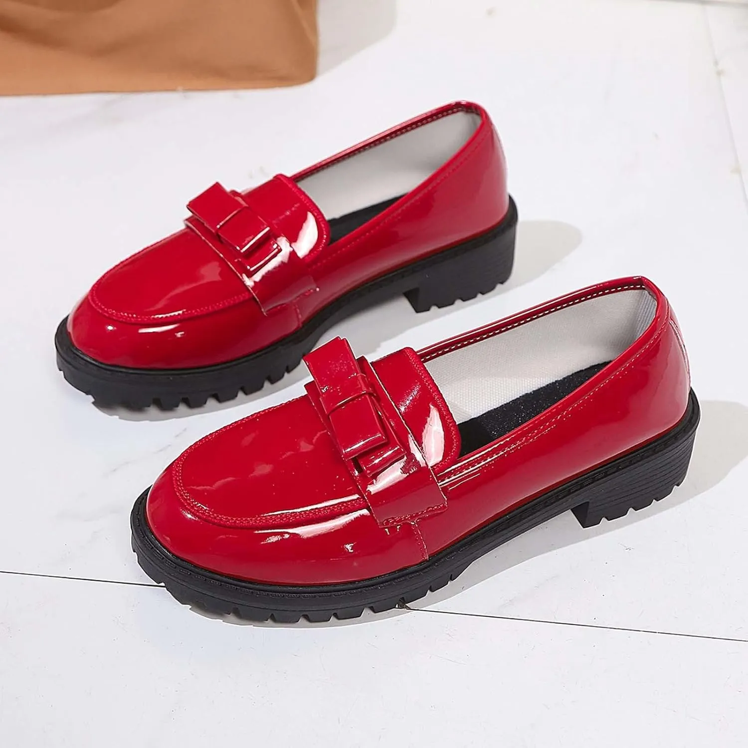 Women's Casual Slip On Loafers Round Toe Low Heel Dress Shoes Comfortable Everyday Wear for Spring Summer