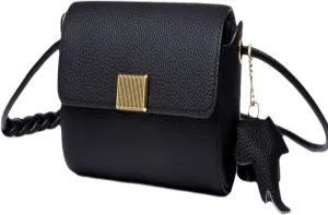 Women's Crossbody Handbag with Metallic Accent, Charm