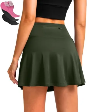 Women's Cycling Skirts 4D Padded Bike Shorts with Pockets High Waist Biking Skort for Road Mountain Bicycle Riding