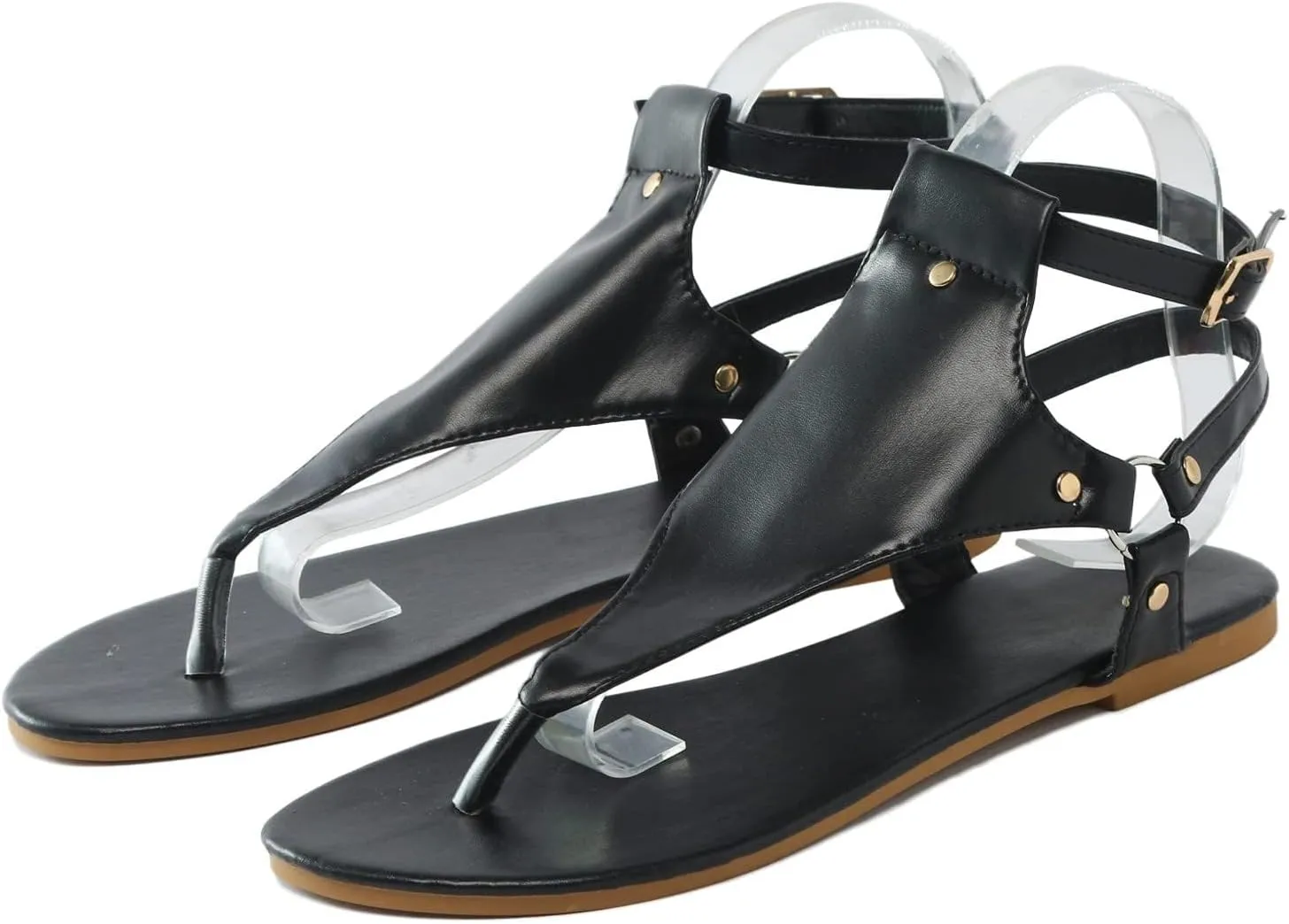 Womens Dressy Thong Sandals Comfortable Buckle Ankle Strap Strappy Flat Sandals Thong Flip Flops Dressy Summer Walking Beach Sandal Flat Open Toe Shoes Travel Walking Shoe