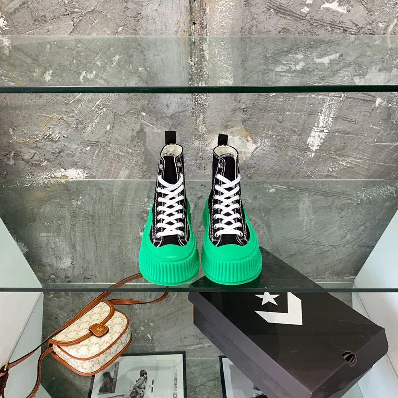Women's Low-top Strappy Platform Platform Casual High-top Canvas Shoes
