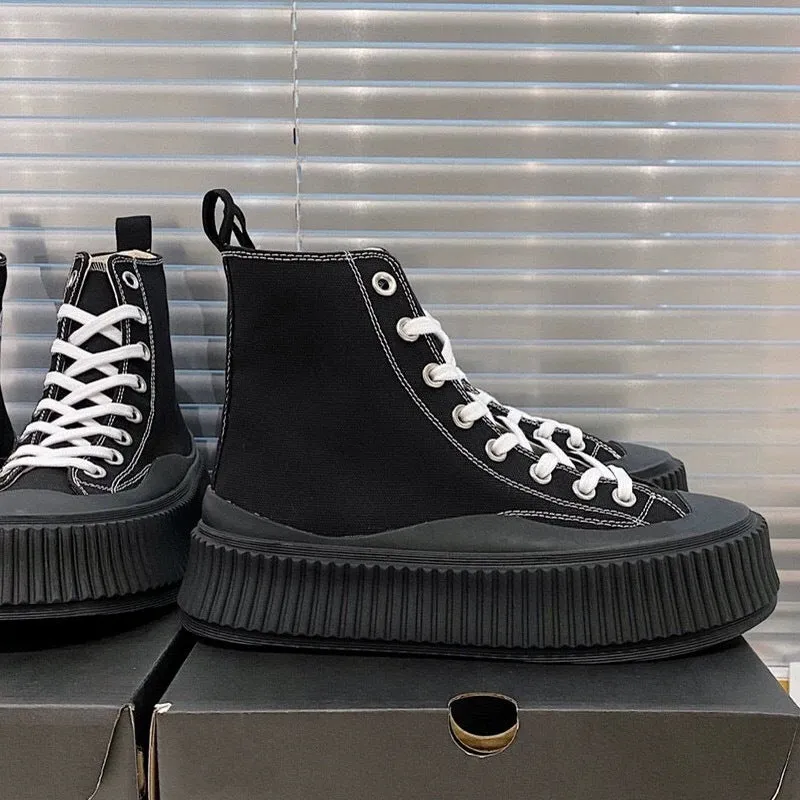 Women's Low-top Strappy Platform Platform Casual High-top Canvas Shoes