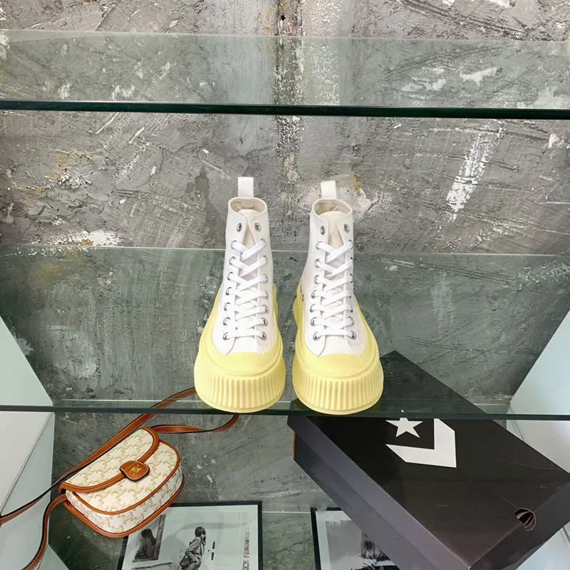 Women's Low-top Strappy Platform Platform Casual High-top Canvas Shoes