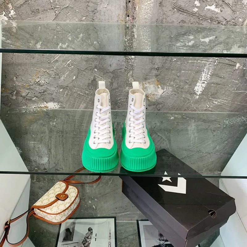 Women's Low-top Strappy Platform Platform Casual High-top Canvas Shoes